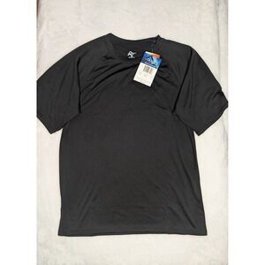 Kanu Surf Mens Rash Guard Swim Shirt Black Short Sleeve UPF 50+ Small 8077 NEW